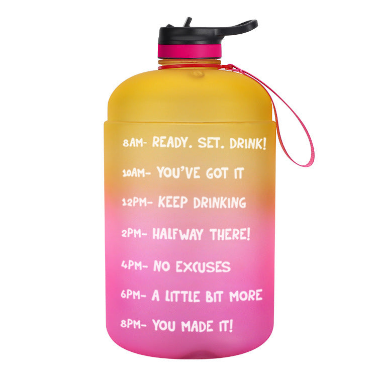 QuiFit Gallon Water Bottle - Clear Plastic Drinking Bottles with Straw, BPA Free GYM Tool Jug, Sports Cup