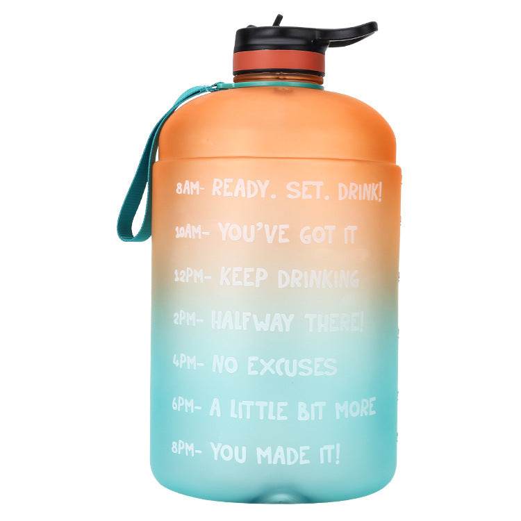 QuiFit Gallon Water Bottle - Clear Plastic Drinking Bottles with Straw, BPA Free GYM Tool Jug, Sports Cup
