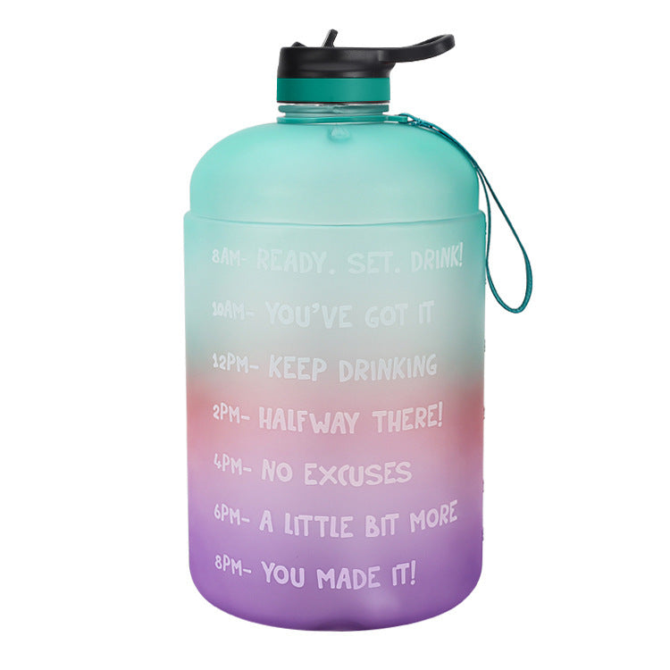 QuiFit Gallon Water Bottle - Clear Plastic Drinking Bottles with Straw, BPA Free GYM Tool Jug, Sports Cup