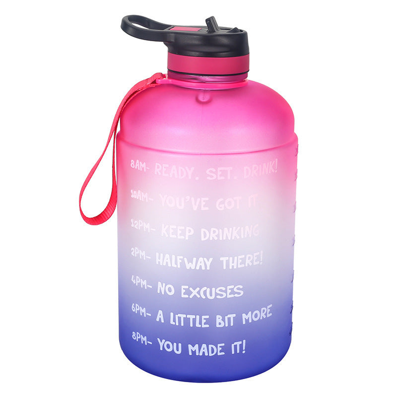 QuiFit Gallon Water Bottle - Clear Plastic Drinking Bottles with Straw, BPA Free GYM Tool Jug, Sports Cup