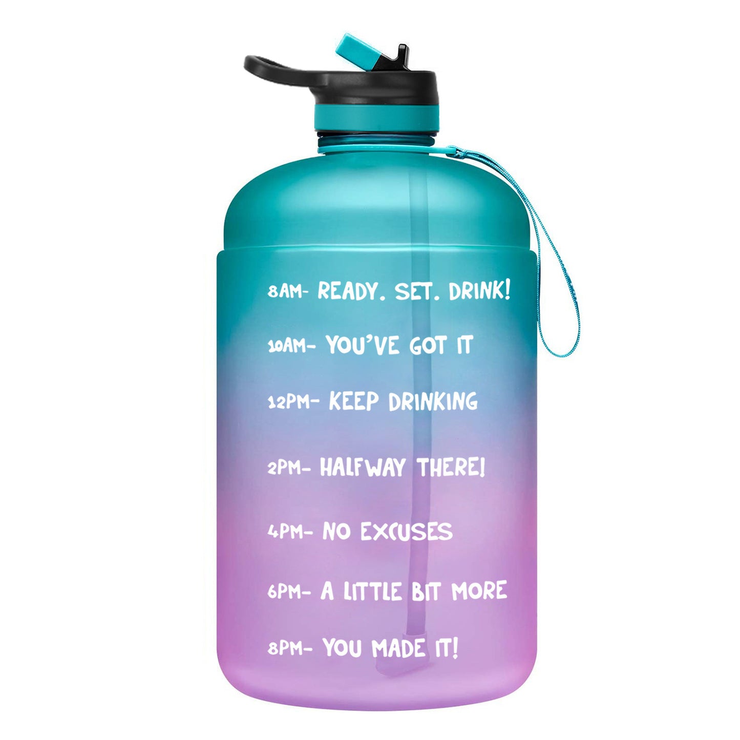 QuiFit Gallon Water Bottle - Clear Plastic Drinking Bottles with Straw, BPA Free GYM Tool Jug, Sports Cup