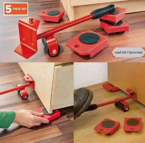 Heavy Furniture Moving System | Wheeled Mover Rollers, Lifter & Wheel Bar Hand Device