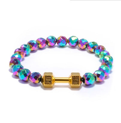 Natural Faceted Black Gemstone Bracelet | Fitness Jewelry