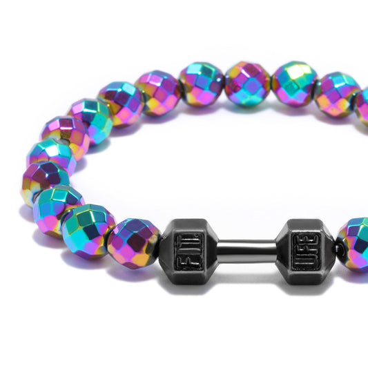 Natural Faceted Black Gemstone Bracelet | Fitness Jewelry
