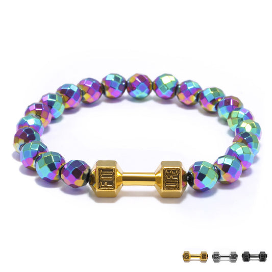 Natural Faceted Black Gemstone Bracelet | Fitness Jewelry