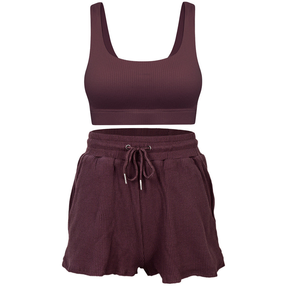 Loose Fit Yoga Outfit | Short Sleeve Gym Activewear