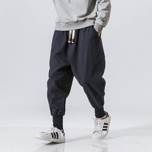 Men's Chinese Style Harem Pants – Cotton Linen Streetwear Joggers