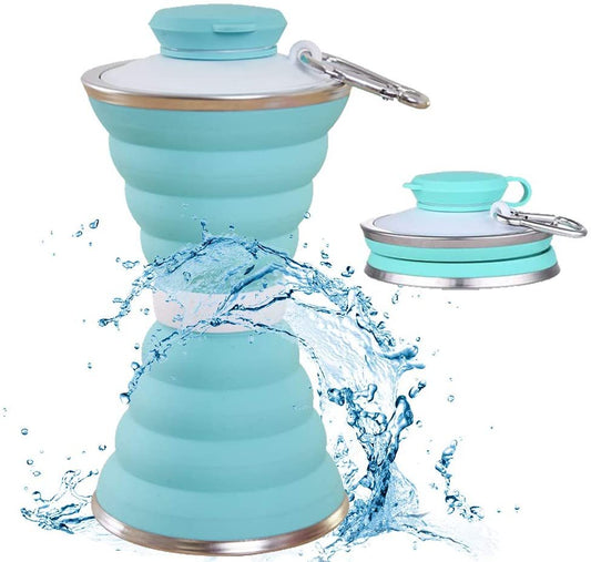500ML Foldable Silicone Water Bottle - Leak-Proof Portable Sports & Travel Cup for Outdoor, Gym, and Hiking