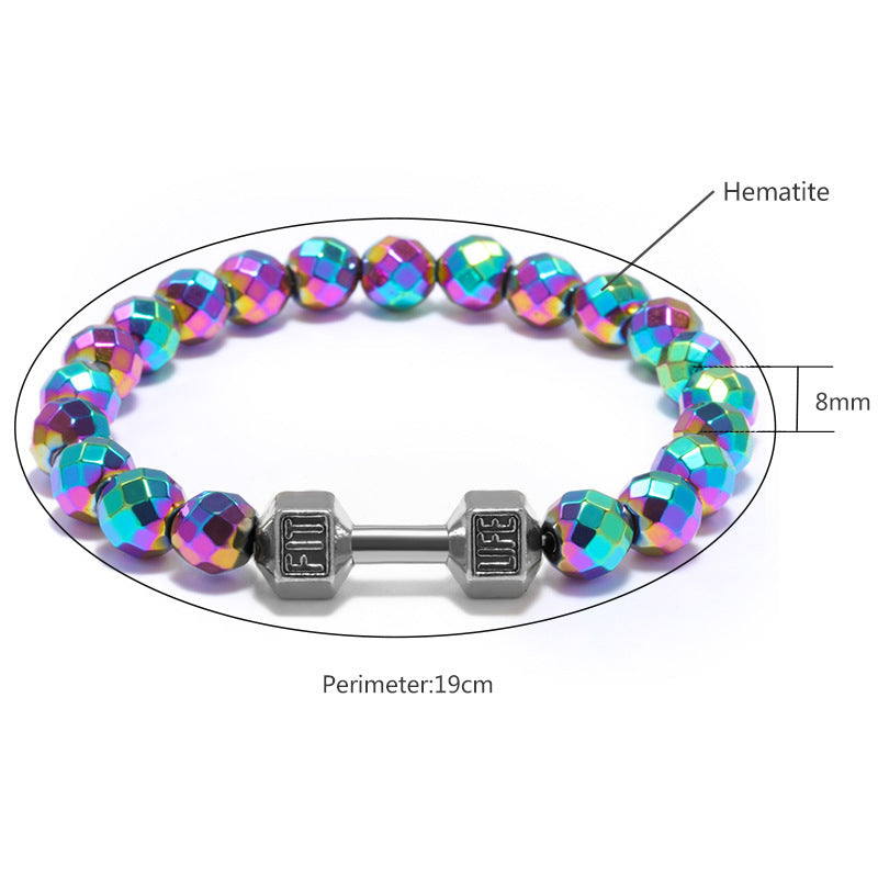 Natural Faceted Black Gemstone Bracelet | Fitness Jewelry