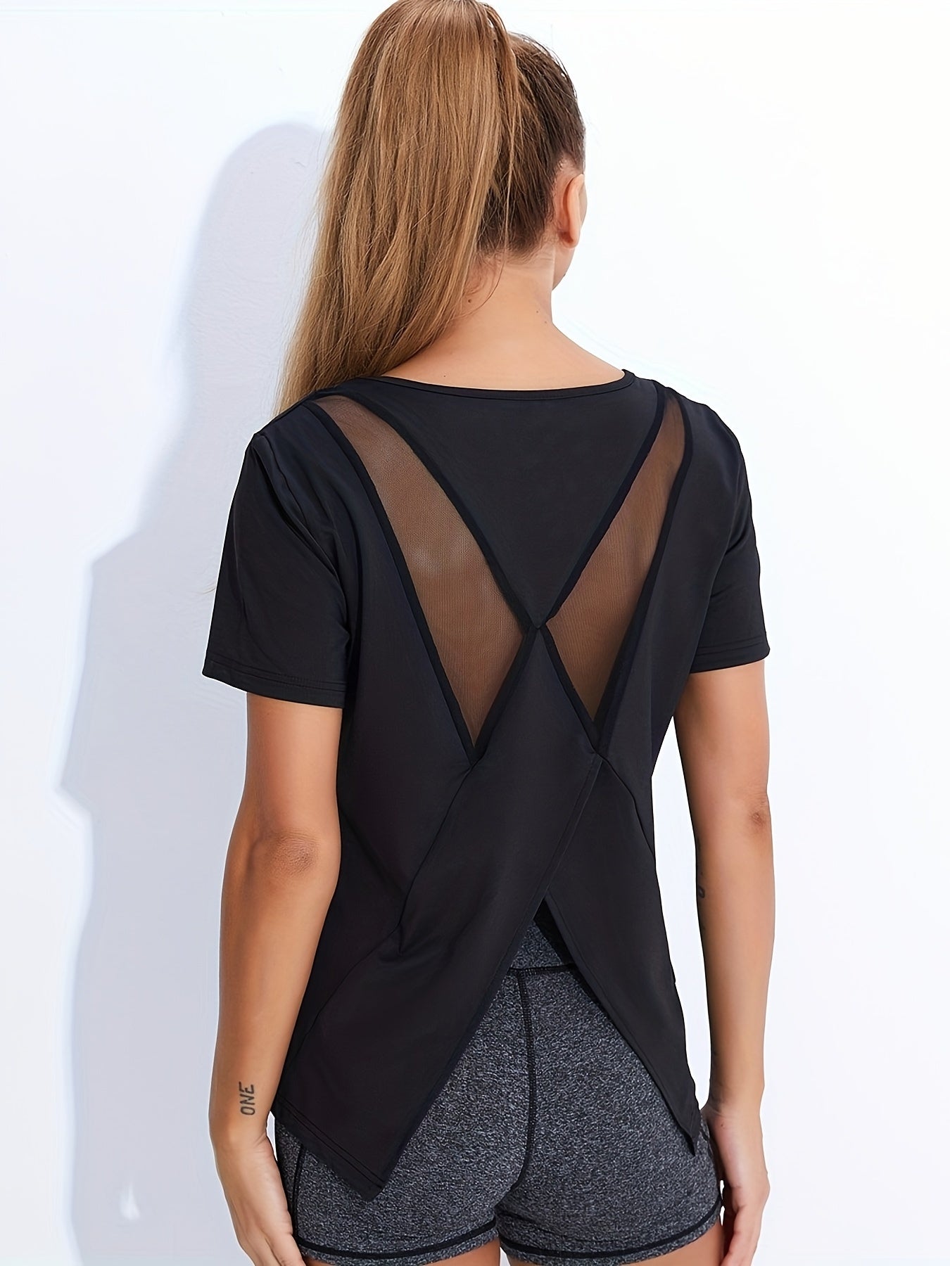 2-Pack  Women Quick-Dry Tees Seamless  Honeycomb Ventilation Yoga Running Gym