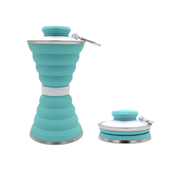 500ML Foldable Silicone Water Bottle - Leak-Proof Portable Sports & Travel Cup for Outdoor, Gym, and Hiking